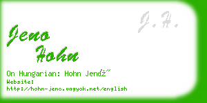 jeno hohn business card